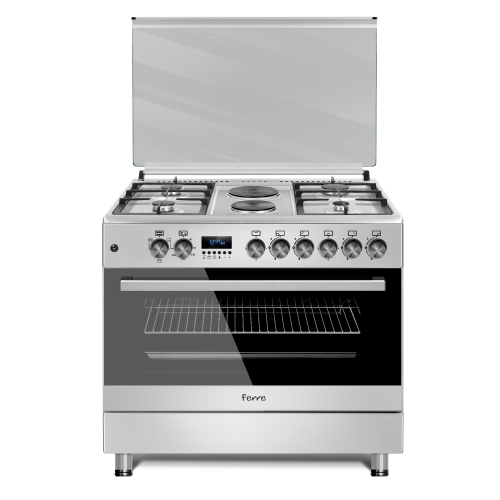 Ferre 90cm Stainless Steel Free Standing 4 + 2 Electric Burners Gas/Electric Oven
