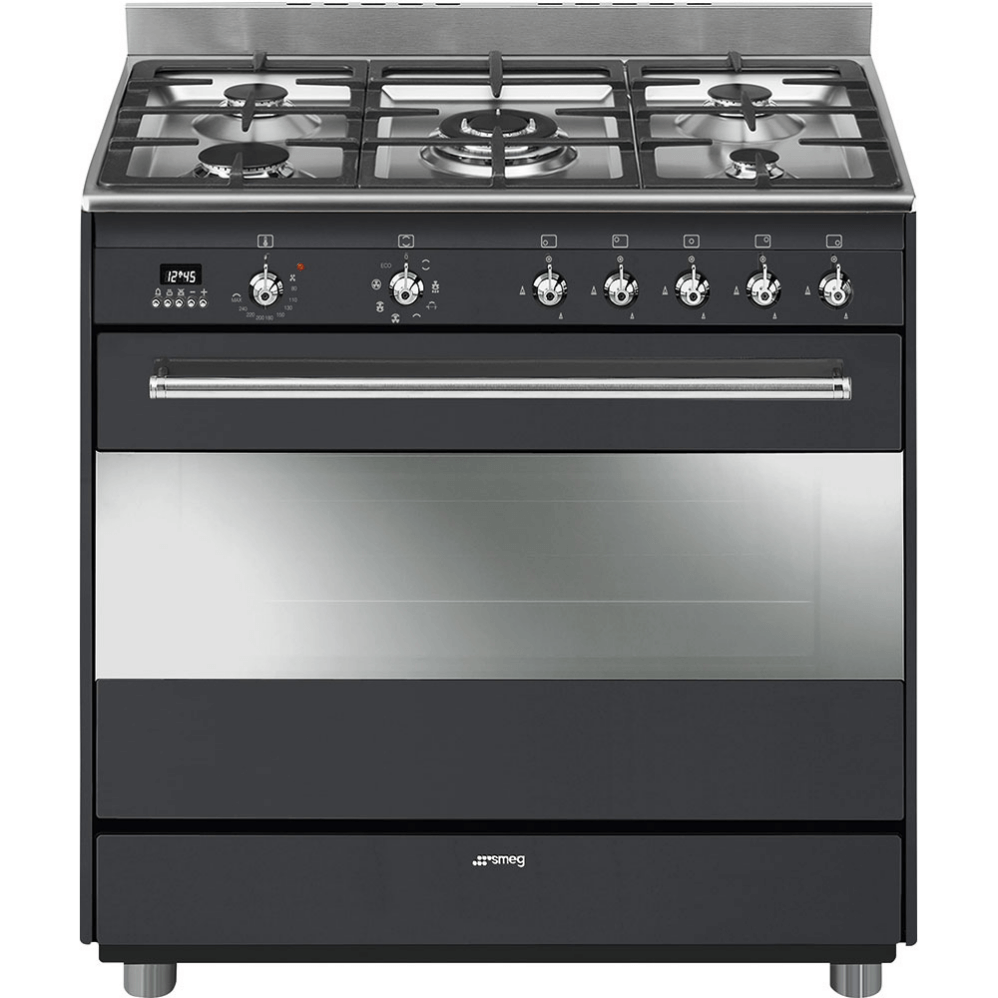 Smeg 90cm Anthracite 5 Burner Gas and Electric Oven