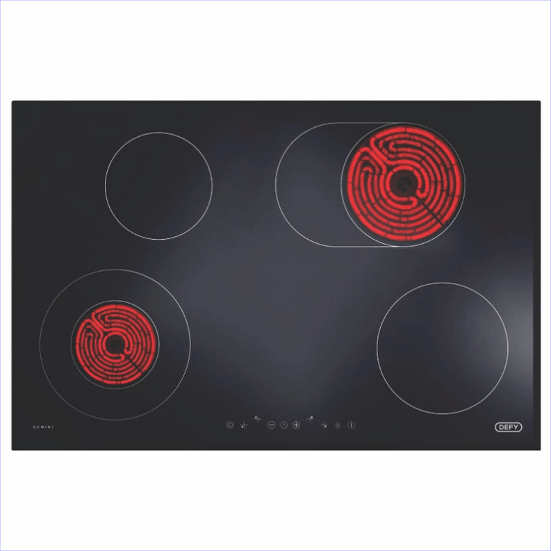 Defy 77cm gemini touch control vitroceramic hob bargains