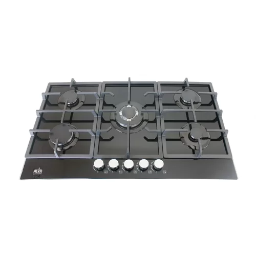 Alva 5 Burner Gas Hob on Glass GDH201 Top