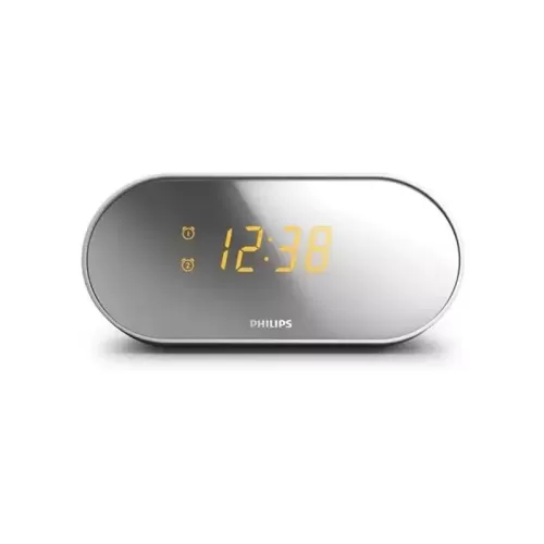 Rise to your favourite radio station or alarm tones. This elegant Philips AJ2000 Clock radio with mirror-finish display lets you preset two alarms that wake you and your partner at different times.