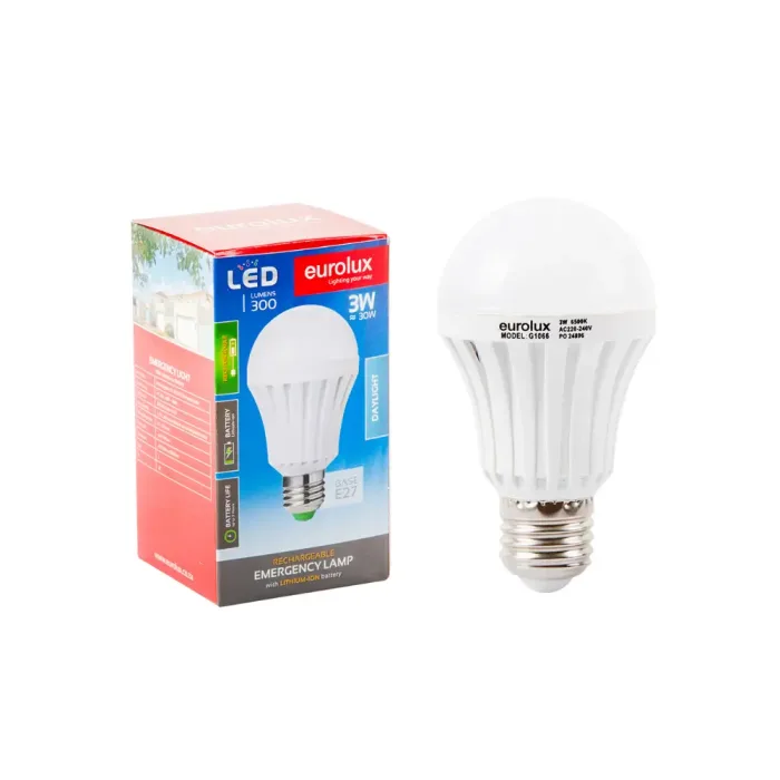 Eurolux 3W E27 LED Rechargeable Lamp G1066