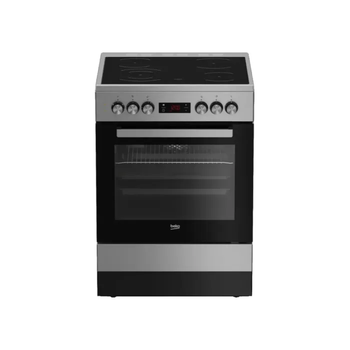 Beko 60cm Vitroceramic Inox Free Standing Stove FSE87310GX