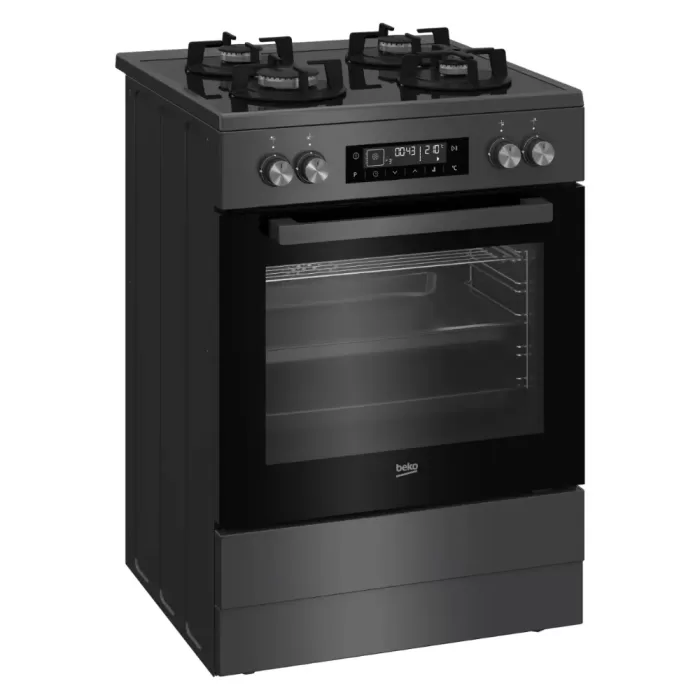 Beko 60cm Anthracite Multifunction Gas on Glass Stove - FVM81430DA - Image 2