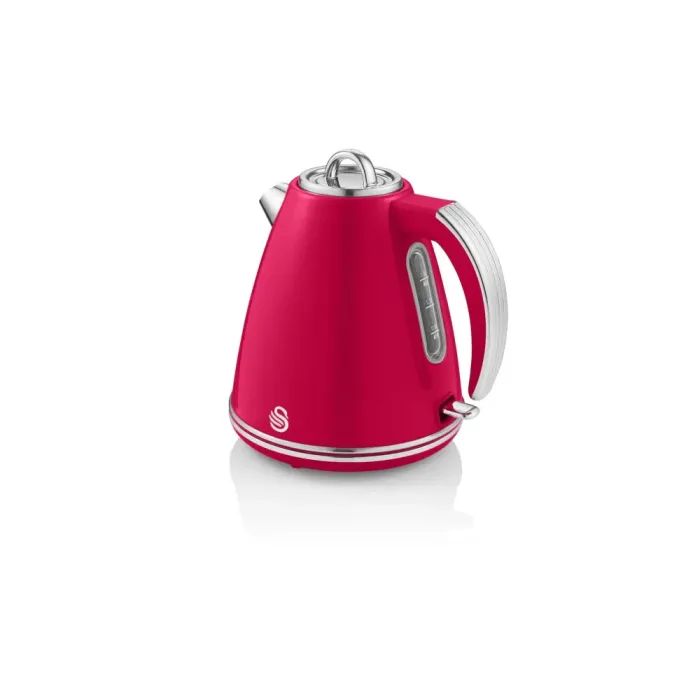 Swan 1.5L Cordless Retro Kettle Red SRK15R - Image 2
