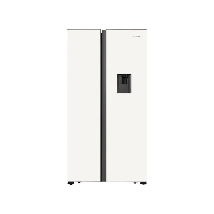 Hisense Side by Side White Glass Fridge H670SDW-WD