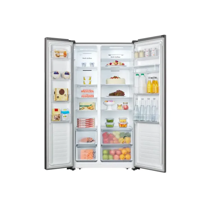 Hisense Side by Side White Glass Fridge H670SDW-WD - Image 2