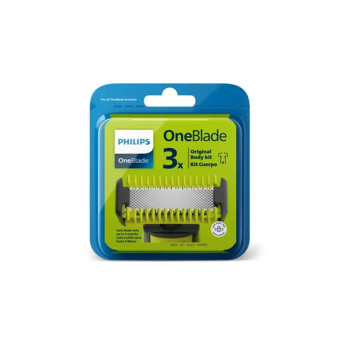 Philips OneBlade Replacement Pack Face & Body x3 Blades QP630/51 - Image 2