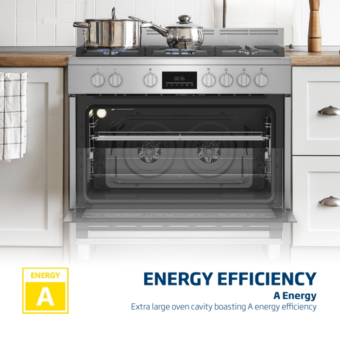 Beko 90cm Gas/Electric Cooker - BGTW11225EX - Image 3