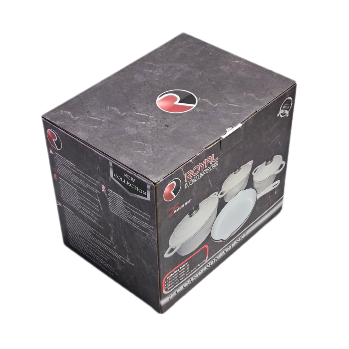 Royal Homeware 7pce Cast Iron Pot Set (CP-07BLACK) - Image 2