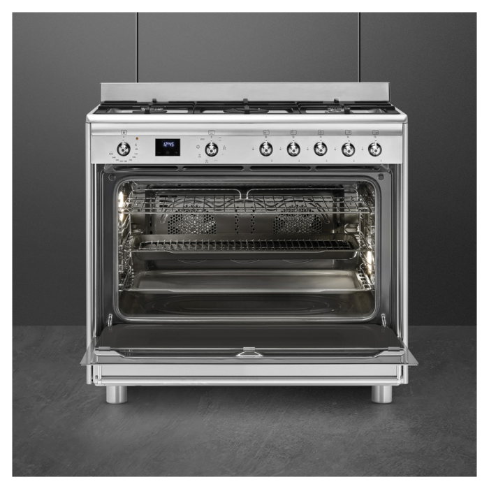 Smeg 90cm Cooker Gas/Electric (Stainless-Steel) - SSA91MAX2 - Image 3