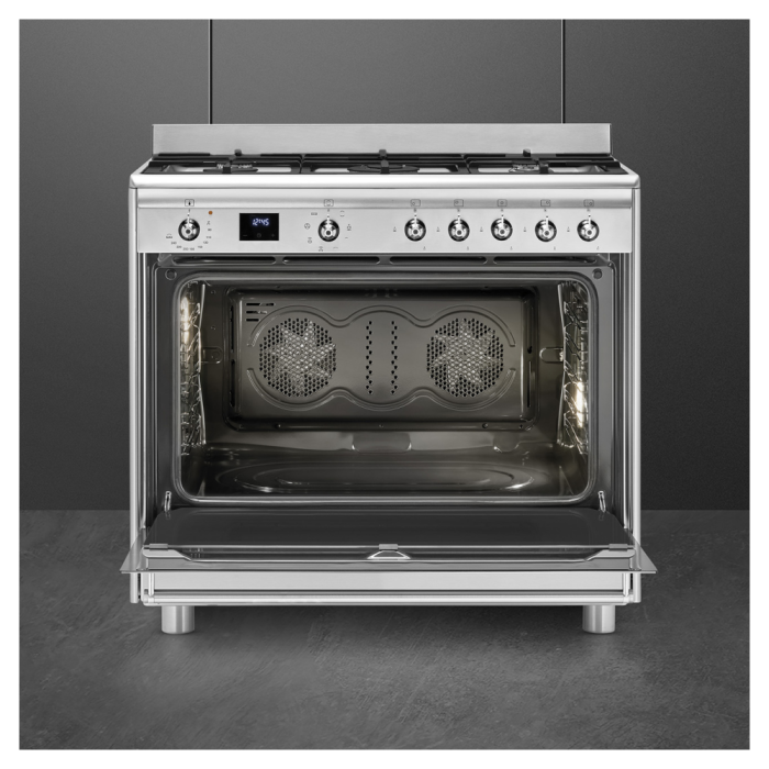 Smeg 90cm Cooker Gas/Electric (Stainless-Steel) - SSA91MAX2 - Image 2