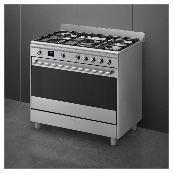 Smeg 90cm Cooker Gas/Electric (Stainless-Steel) - SSA91MAX2 - Image 5