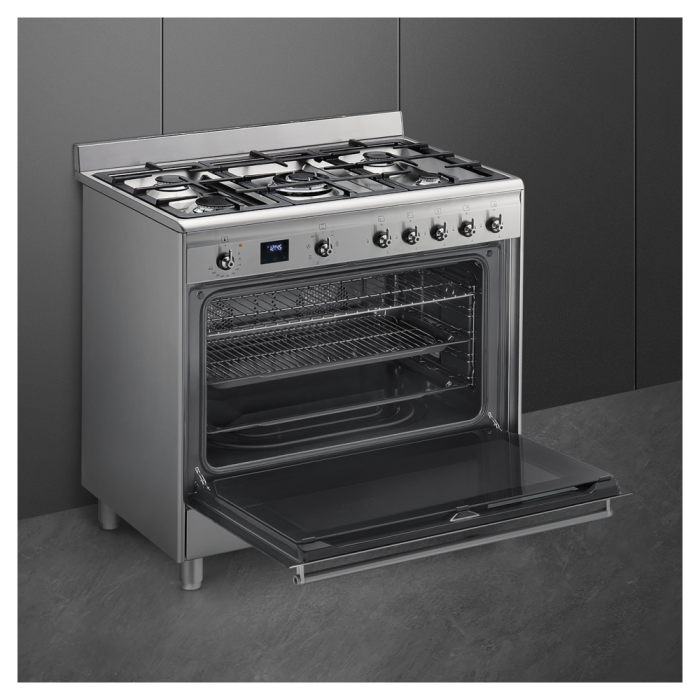 Smeg 90cm Cooker Gas/Electric (Stainless-Steel) - SSA91MAX2 - Image 4
