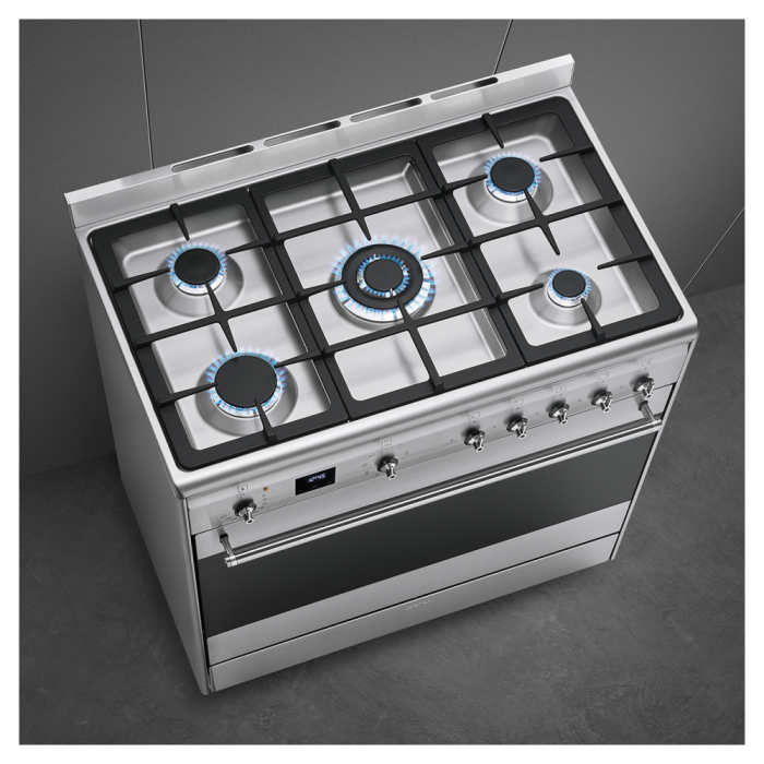 Smeg 90cm Cooker Gas/Electric (Stainless-Steel) - SSA91MAX2 - Image 6