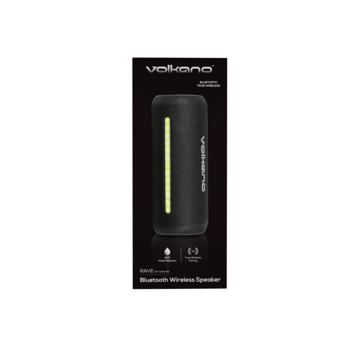 Volkano Rave Series Portable Bluetooth Speaker (Black) - VK-3415-BK - Image 2