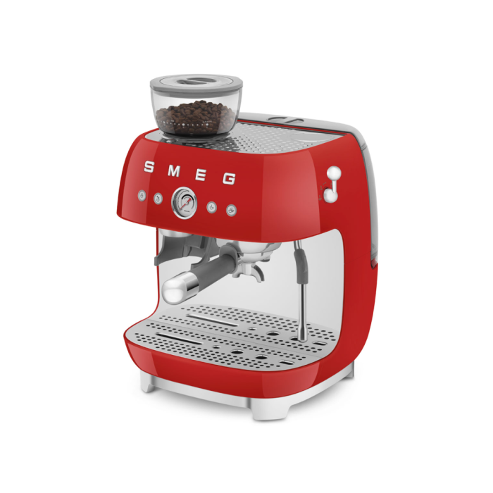 Smeg Manual Coffee Machine with Grinder (Red) - EGF03RDEU - Image 4
