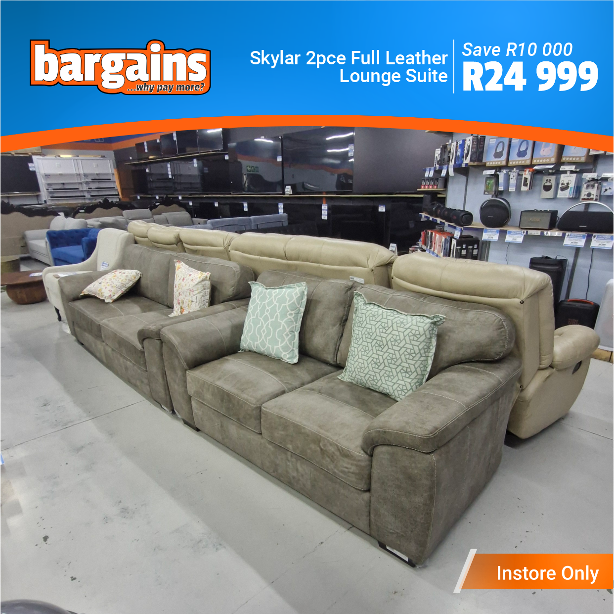 Skylar 2pce Full Leather LS