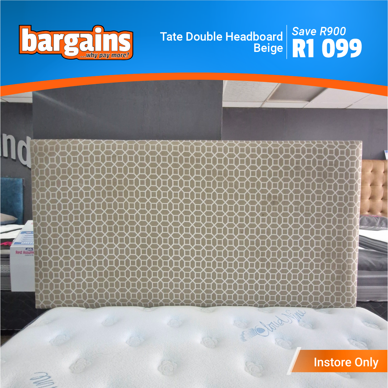 Tate Double Headboard Beige