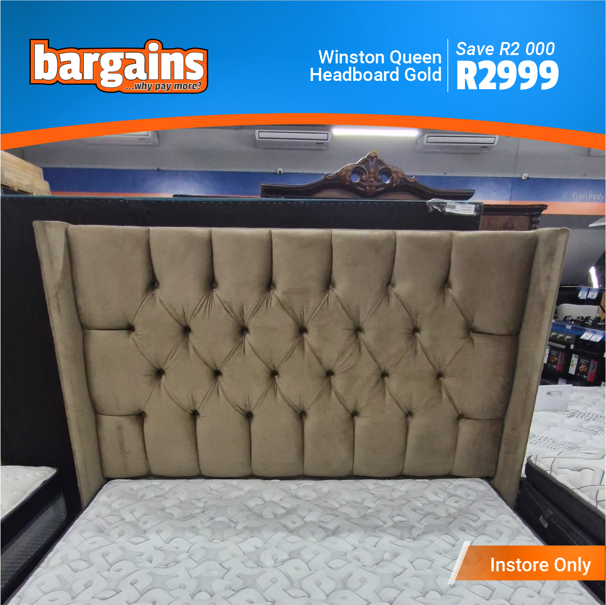 Winston Queen Headboard Gold