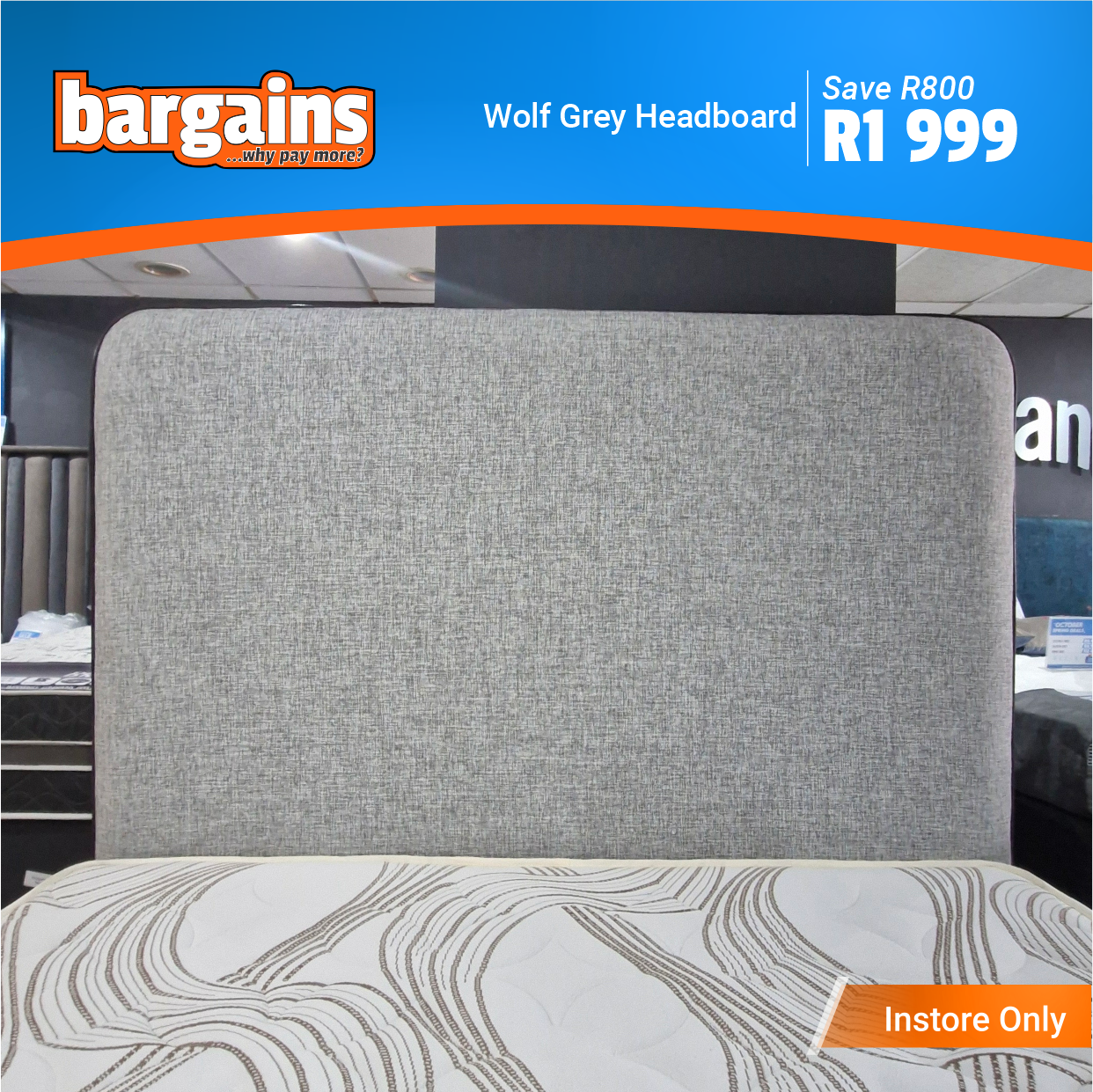 Wolf Grey Headboard