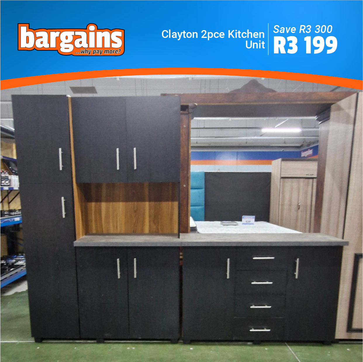 Clayton 2pce Kitchen Unit