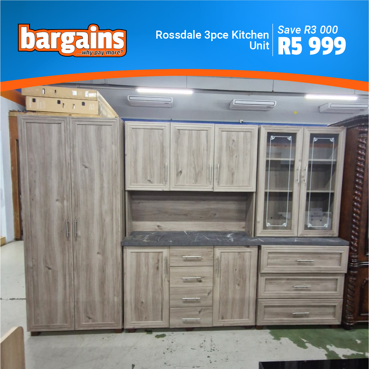 Rossdale 3pce Kitchen Unit